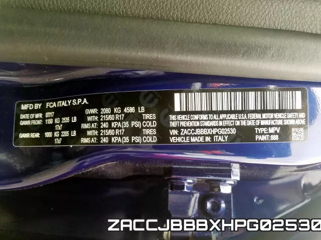 ZACCJBBBXHPG02530 фото 2