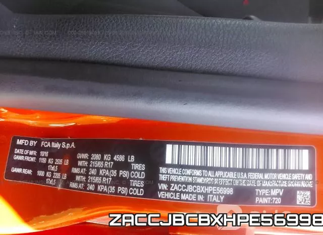 ZACCJBCBXHPE56998 фото 10