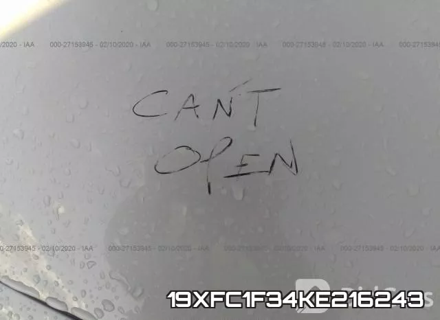 19XFC1F34KE216243 фото 2