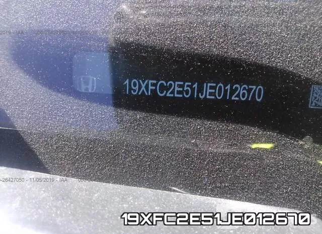 19XFC2E51JE012670 фото 10