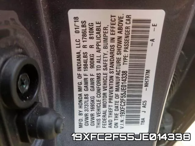 19XFC2F55JE014338 фото 2