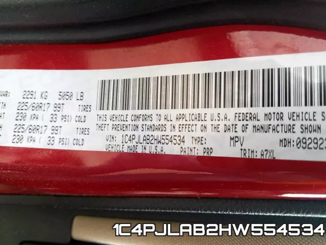 1C4PJLAB2HW554534 фото 2