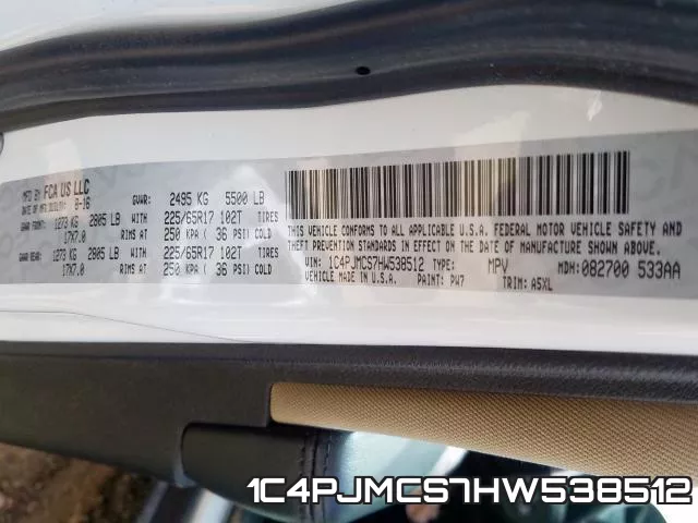 1C4PJMCS7HW538512 фото 2