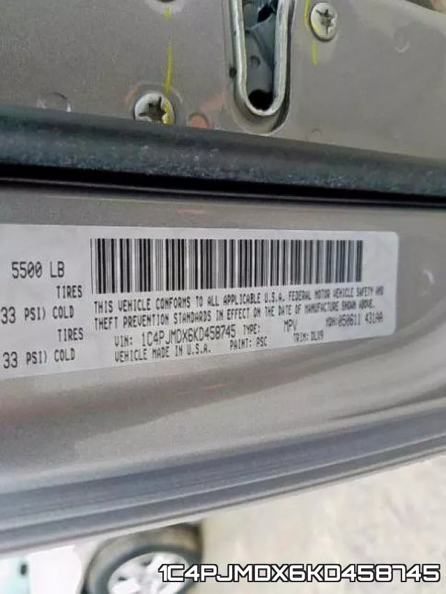1C4PJMDX6KD458745 фото 2