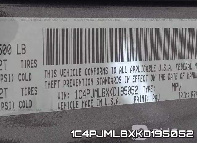 1C4PJMLBXKD195052 фото 10
