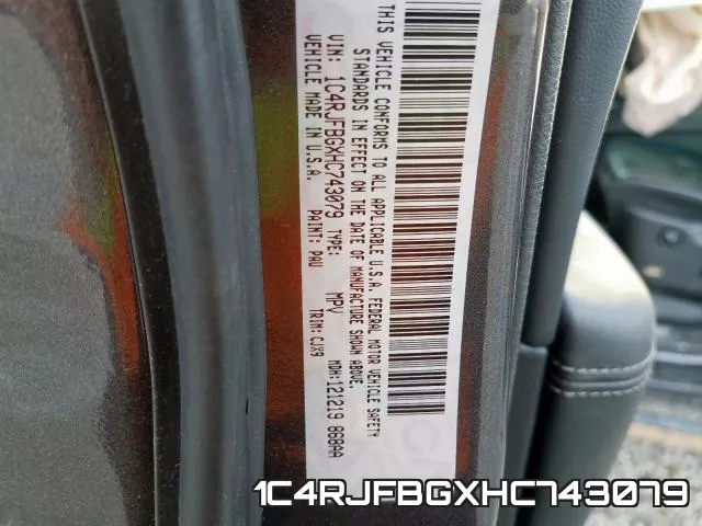 1C4RJFBGXHC743079 фото 2