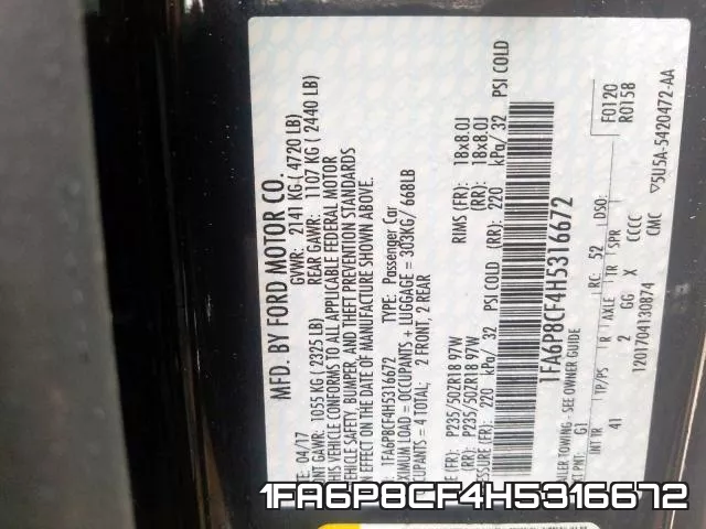 1FA6P8CF4H5316672 фото 2