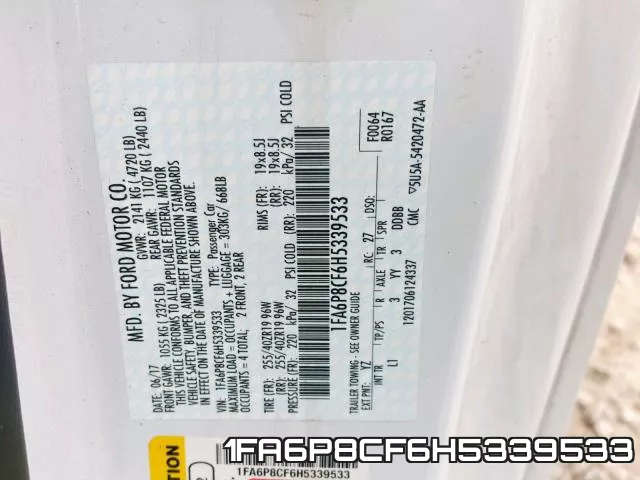 1FA6P8CF6H5339533 фото 2