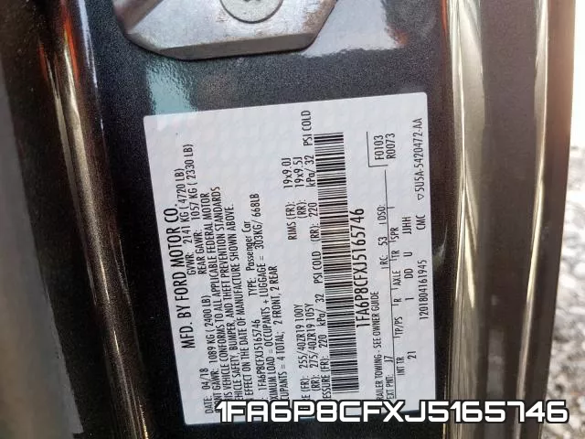 1FA6P8CFXJ5165746 фото 2