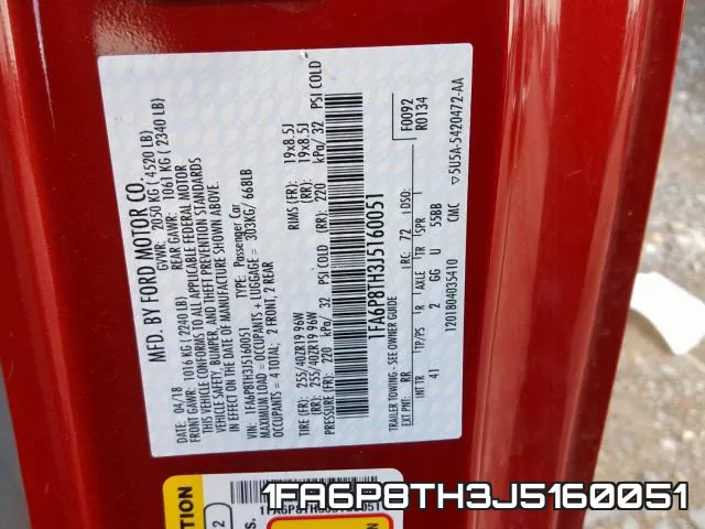 1FA6P8TH3J5160051 фото 2