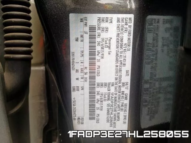 1FADP3E27HL258055 фото 2
