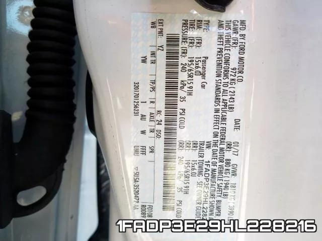 1FADP3E29HL228216 фото 2