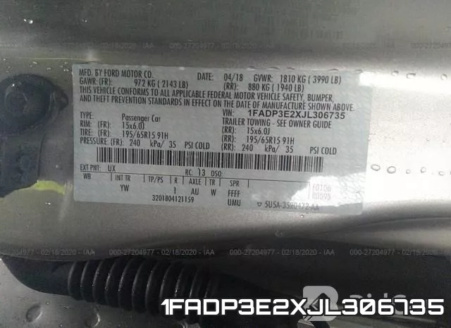 1FADP3E2XJL306735 фото 10