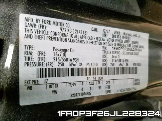 1FADP3F26JL228324 фото 2