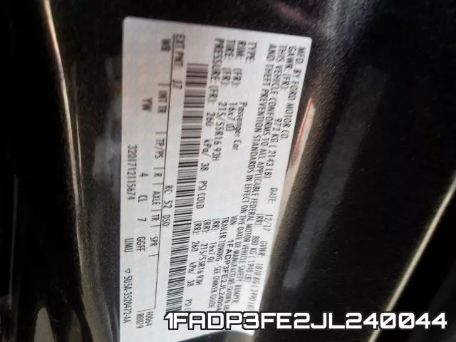 1FADP3FE2JL240044 фото 2