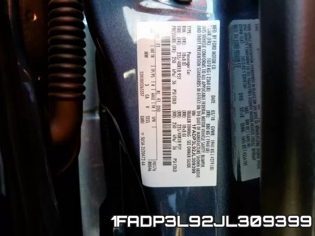 1FADP3L92JL309399 фото 2