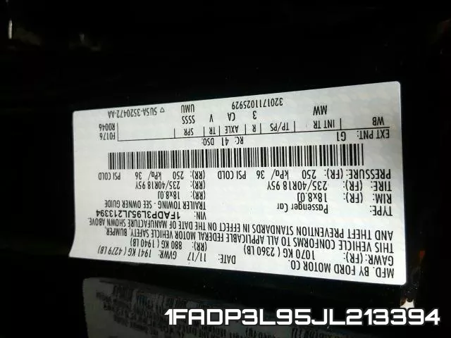1FADP3L95JL213394 фото 2