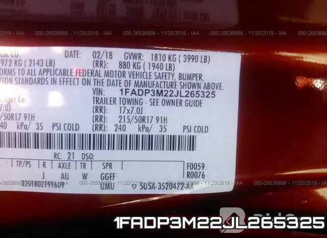 1FADP3M22JL265325 фото 10