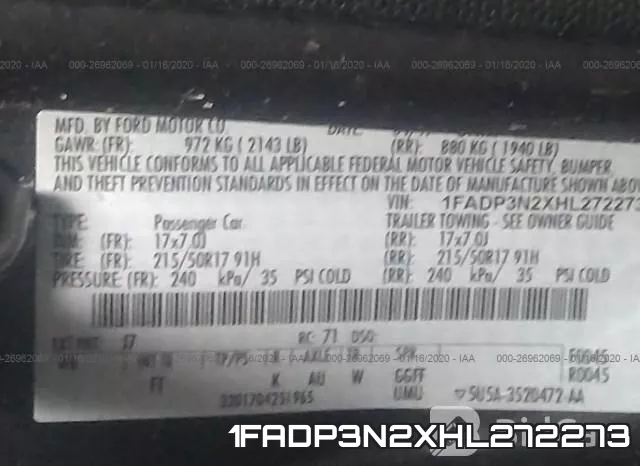 1FADP3N2XHL272273 фото 10
