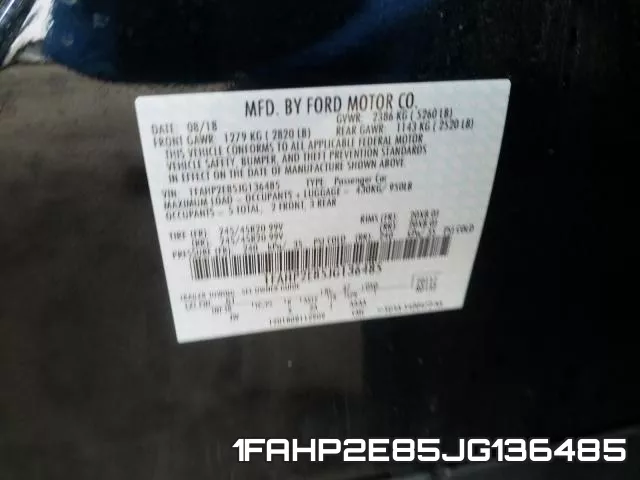 1FAHP2E85JG136485 фото 2