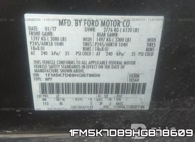 1FM5K7D89HGB78609 фото 10