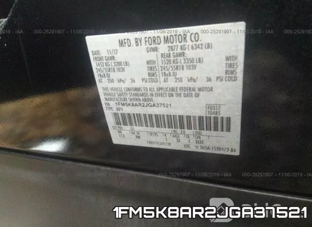1FM5K8AR2JGA37521 фото 10
