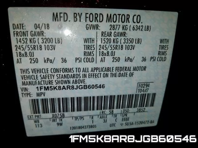 1FM5K8AR8JGB60546 фото 2