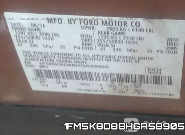 1FM5K8D88HGA58905 фото 10
