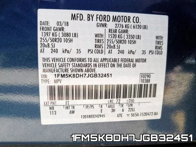 1FM5K8DH7JGB32451 фото 2