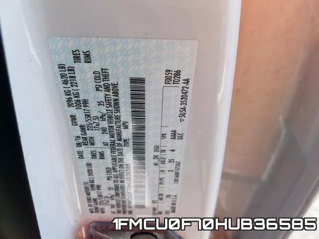 1FMCU0F70HUB36585 фото 2