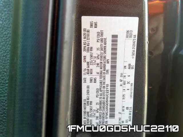 1FMCU0GD5HUC22110 фото 2