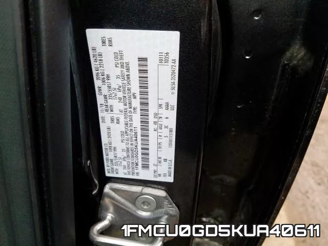 1FMCU0GD5KUA40611 фото 2