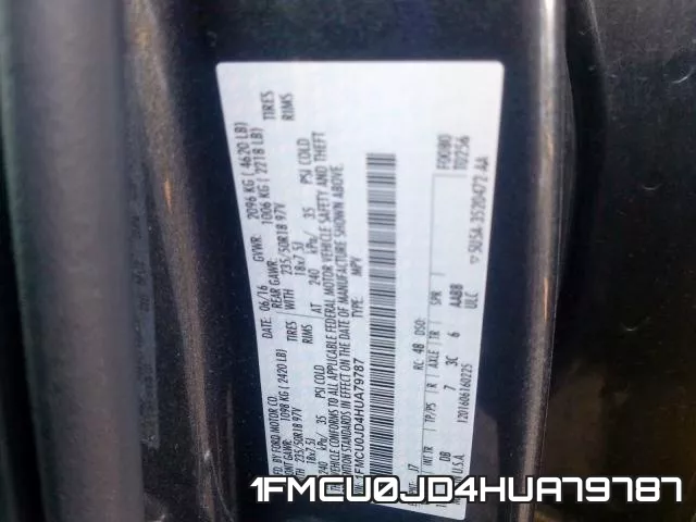 1FMCU0JD4HUA79787 фото 2