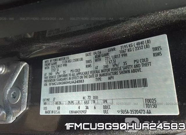1FMCU9G90HUA24583 фото 10