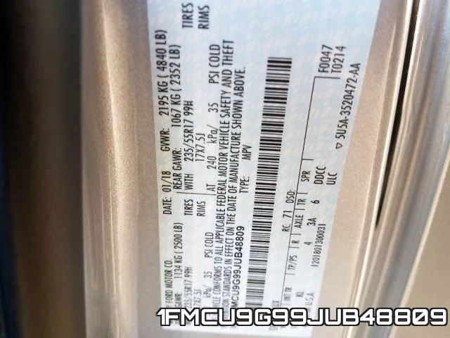 1FMCU9G99JUB48809 фото 2