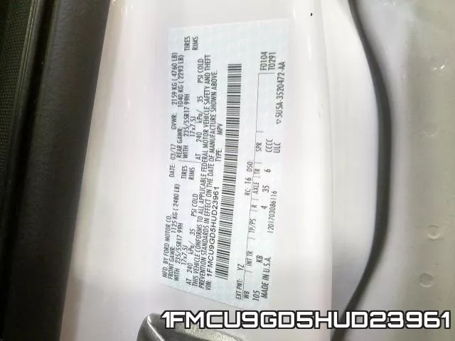 1FMCU9GD5HUD23961 фото 2