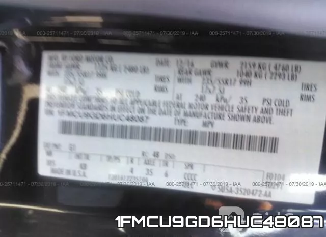 1FMCU9GD6HUC48087 фото 10
