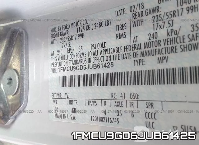 1FMCU9GD6JUB61425 фото 10