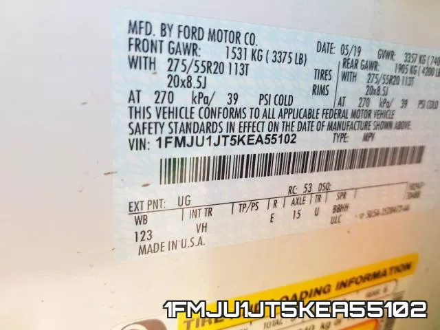 1FMJU1JT5KEA55102 фото 2