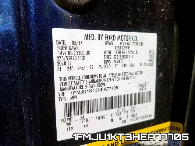 1FMJU1KT3HEA77705 фото 2
