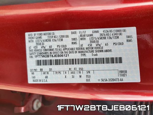 1FT7W2BT8JEB06121 фото 2