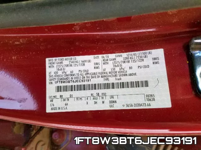 1FT8W3BT6JEC93191 фото 2