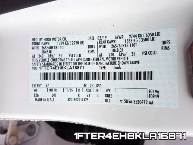 1FTER4EH8KLA16871 фото 2