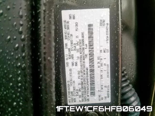 1FTEW1CF6HFB06049 фото 2
