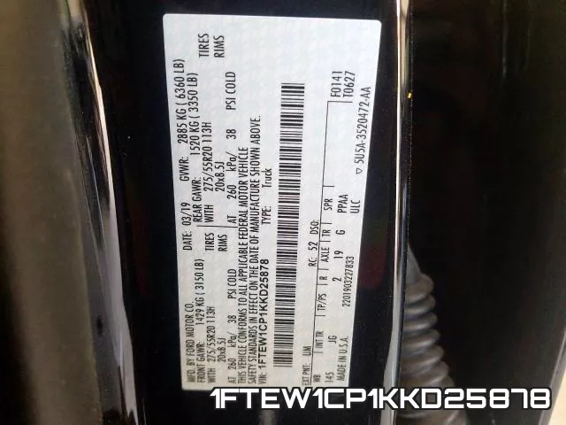 1FTEW1CP1KKD25878 фото 9