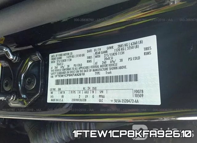 1FTEW1CP8KFA92610 фото 10