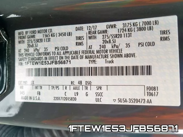 1FTEW1E53JFB56871 фото 2
