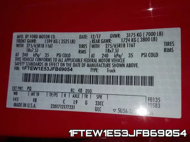 1FTEW1E53JFB69054 фото 2
