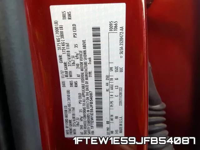 1FTEW1E59JFB54087 фото 2