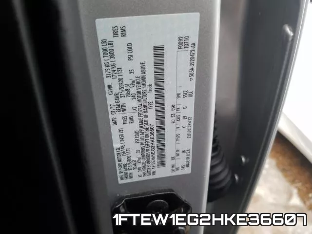 1FTEW1EG2HKE36607 фото 2